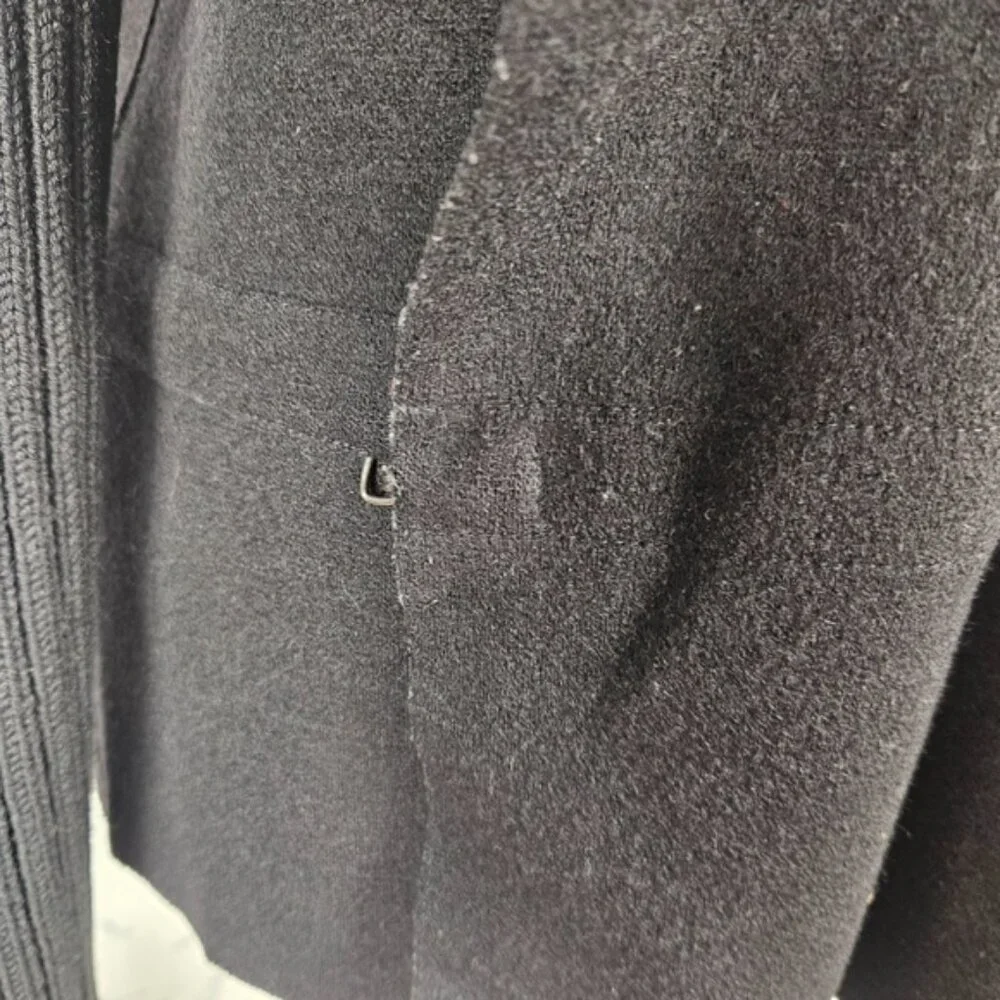 Annette Gortz Black Boiled Wool Hook & Eye Did Sweater Jacket - Picture 11 of 14